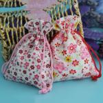 Recyclable 10*12cm Cotton Canvas Calico Bag With Drawstring