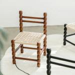 Traditional Woven Rope Seat and Solid Wood Dining Chair for Your Restaurant