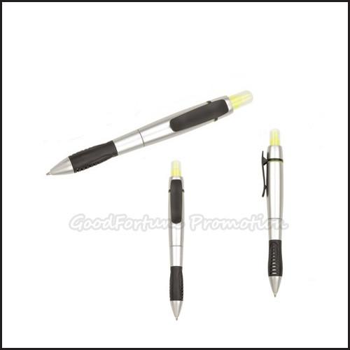 Customed promotion Printed logo advertising ballpoint pen with highlighter