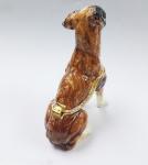 Bejeweled Home Decoration Dog metal trinket box Enamel Pewter Alloy Dog design