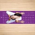24" X 68" Instructional Non Slip Eco Friendly 70 Printed Poses Yoga Mat for Men