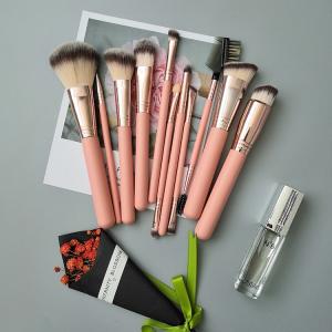 China 11PCS Pink Makeup Brush High Flexibility Synthetic Bristles Powder Foundation Brush factory