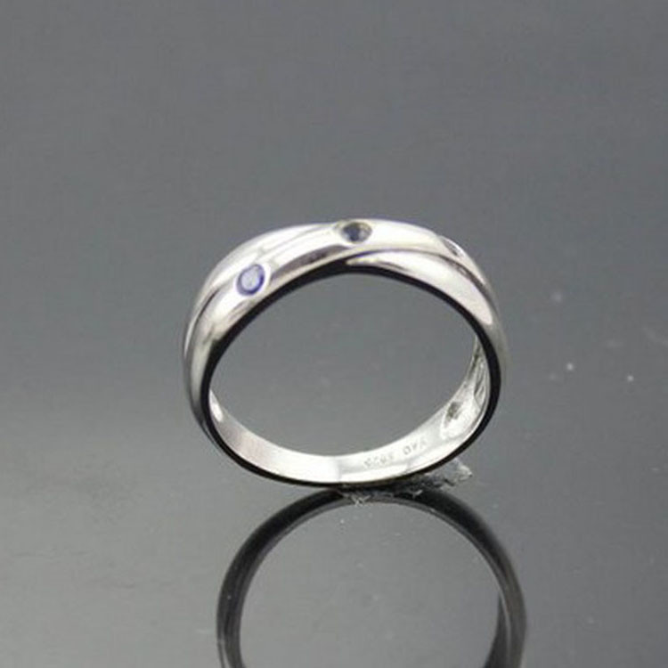 Women Jewelry 925 Silver Red Cubic Zircon Crossover Ring (JY063)