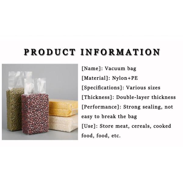 Rice Brick Square Vacuum Nylon Plastic Packaging Clear Rice Bag