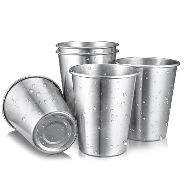 16 Oz Metal Drinking Tumbler Unbreakable Beer Cups None BPA, Metal Shatterproof