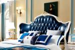 New Design Antique Luxury Classic Wooden Carved Upholstered Leather King Size