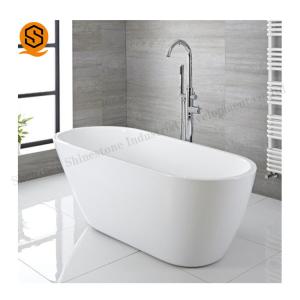 China Italy Style Artificial Stone Bathtub White Freestanding Bath factory
