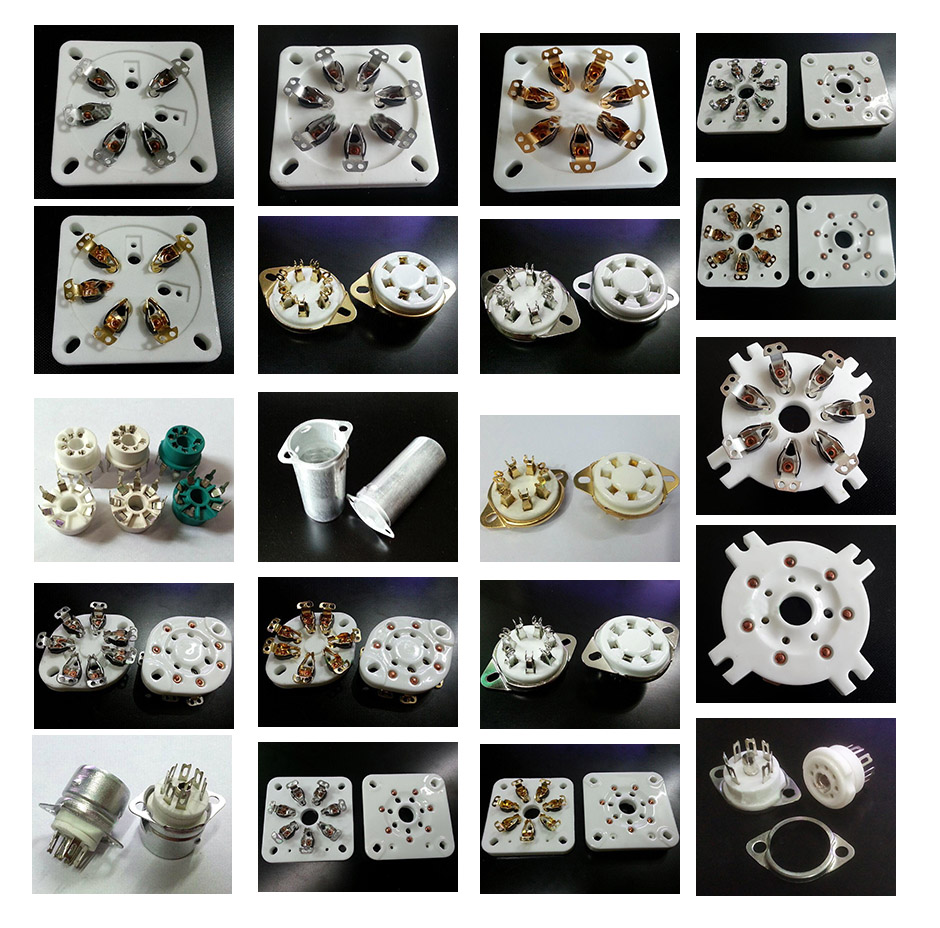 Vacuum Tube Sockets Ceramic 8pin Tube Socket KT66 KT88 6SL7 6SN7 6V6 5AR4/GZ34 5R4GY 5U4G