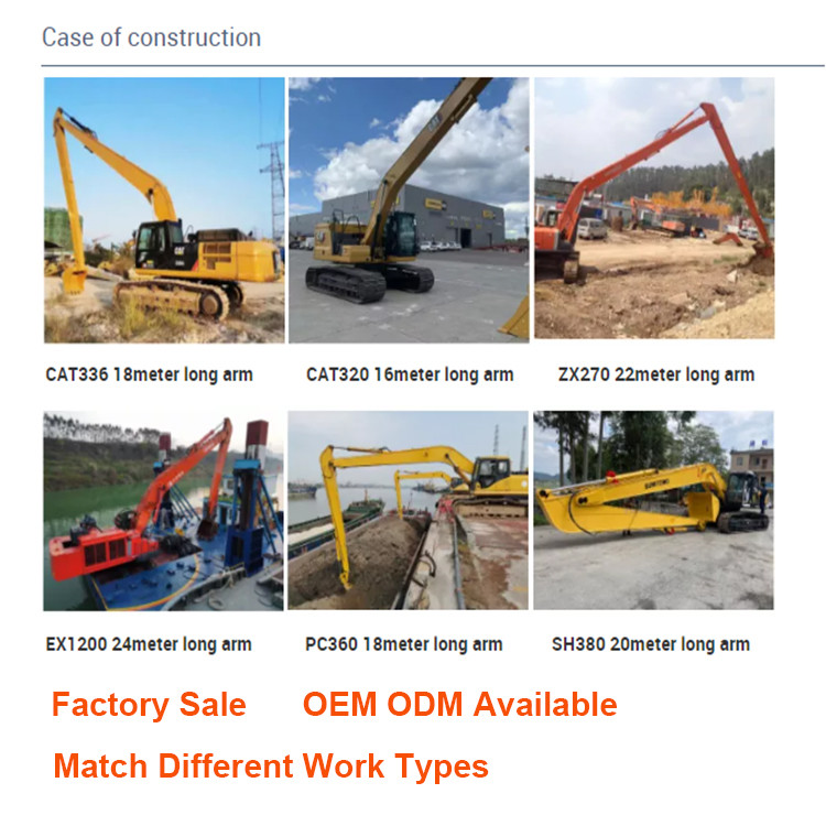 Q355B Long Reach Excavator Arm, Excavator Long Boom for CAT320 PC360 ZX490