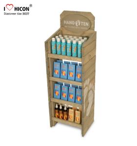 China 4 Tier Wooden Retail Display Shelves Store Fixtures Visual Merchandise factory