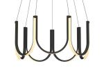 Aluminum Acrylic Black Color 600mm 800mm Modern Ring Chandelier