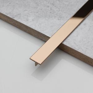 China SS304 T Shaped 1mm 12mm Stainless Steel Tile Trim Mirror Rose Gold Decorative factory