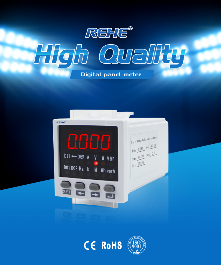 48*48mm mini Amp Volt Rpm High Voltage Digital Panel Mount Single Phase AC/DC multimeters
