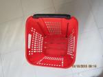 Supermarket PP Rolling Shopping Basket / Cart with Four Wheels