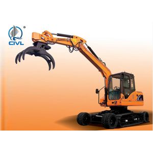 X9 Breaker Wheel Crawler Excavator And Clamp Yellow Colour
