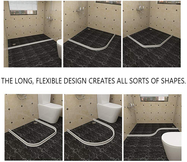Silicone Water Retaining Strip Collapsible Threshold for Shower Room and Bathroom