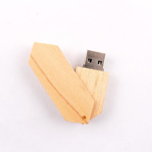 180 Degree Twist Wooden USB Flash Drive 2.0 And USB 3.0 50-100MB/S Embossing