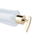 300ml Clear Makeup Remover Pump Bottle Plastic Bottle With Sprayer Golden Color