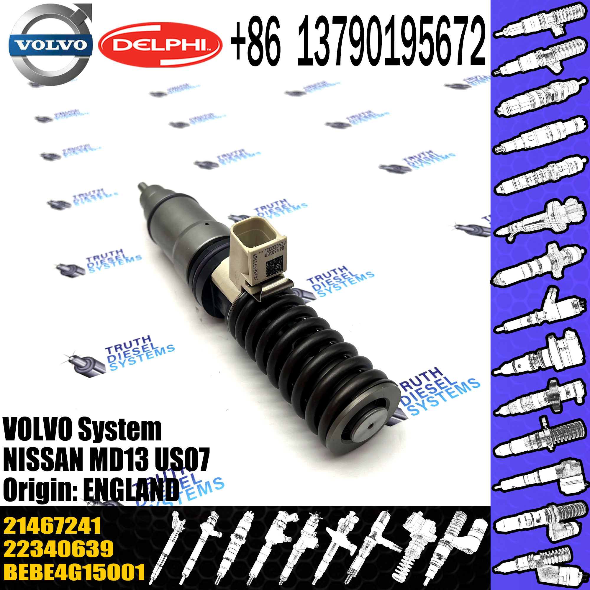fuel injector BEBE4G15001 BEBE4L07001 21467241 22052765 22340639 52850-13670 injector for VOL diesel engine