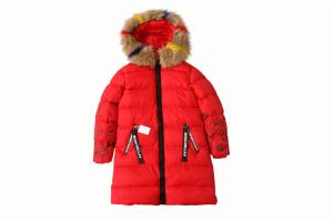 China Fashion Casual Children's Winter Clothes red Girls Long Puffer Jacket factory