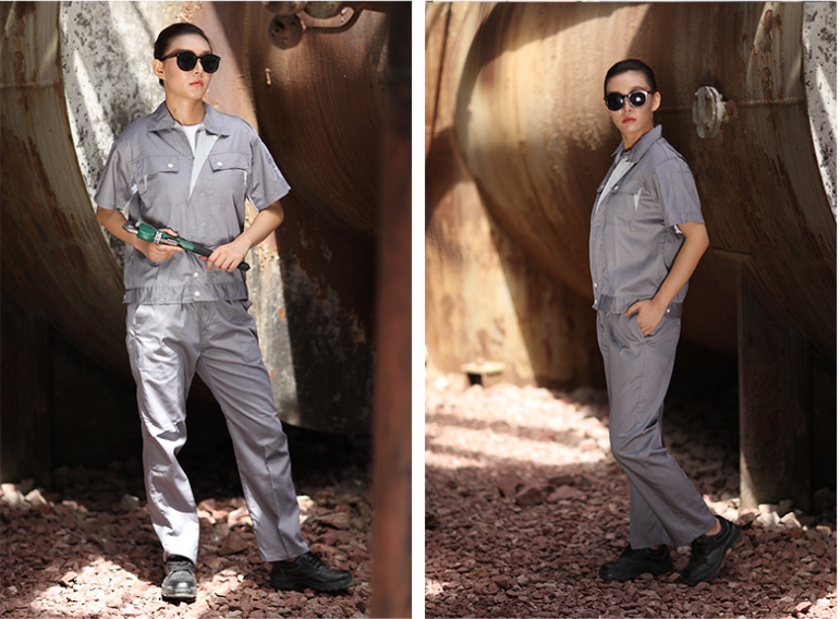 Customized Unisex Cotton Work Clothes for Men and Women Two Pieces Industrial Uniform