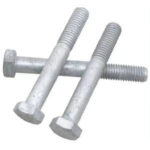 Hot Dip Galvanized Hex Head Machine Bolt Partial Thread For Highway Fence Power