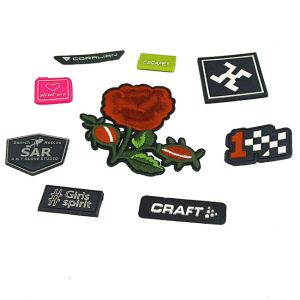 Cotton Polyester Nylon Custom Made Embroidered Patches Merrowed Border Iron Backing