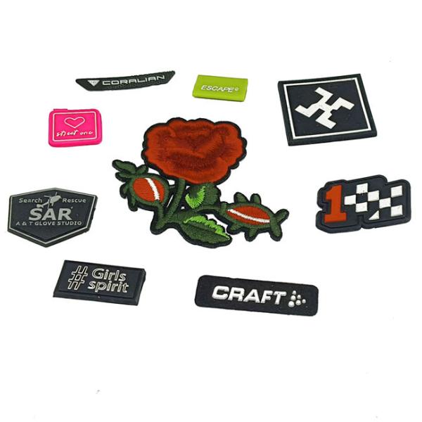 China Cotton Polyester Nylon Custom Made Embroidered Patches Merrowed Border Iron Backing factory