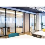 Office STC 45db Soundproof Glass Partition Wall System With Doors