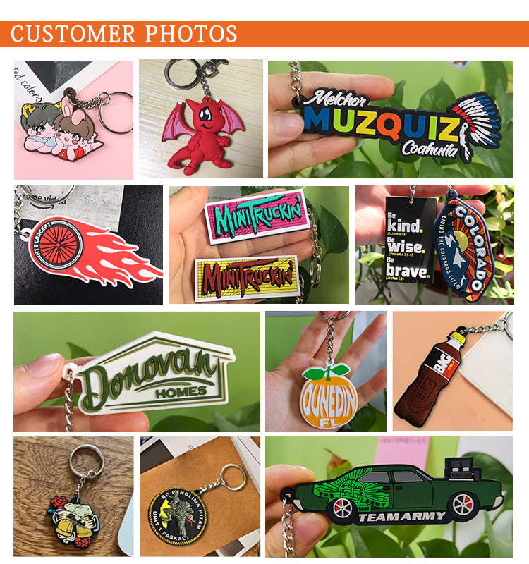 Custom Soft Pvc Silicone Keyring Plastic Pvc Key Holder Chain Logo Keychains
