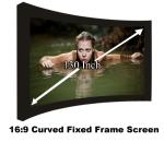New Arrival Curved Fixed Frame Projection Screen130 Inch 16:9 Ratio Projector