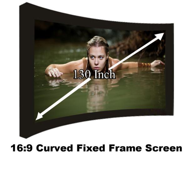 New Arrival Curved Fixed Frame Projection Screen130 Inch 16:9 Ratio Projector