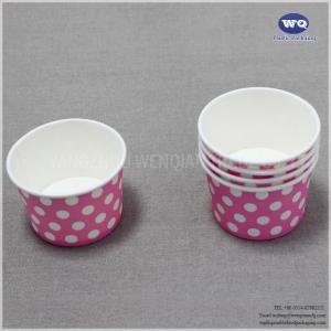 China Wholesale Custom Logo Disposable 5.5-Ounce Pink Ice Cream Wood Pulp Paper Bowls For Dessert-Disposable Ice Cream Cups factory
