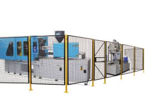 China Steel Full Welded Wire Mesh Machine Guarding Wire Mesh Hinged Door 7 Feet Height factory