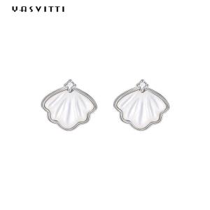 China 0.25oz 0.07cm Sterling Silver Earrings 14K Gold Plated Silver Shell Earrings factory