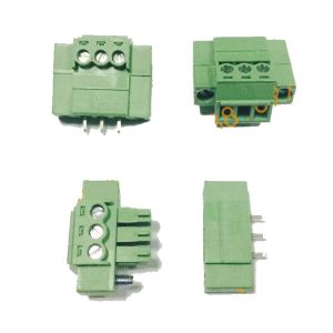 China 3.81mm Pitch PCB Screw Terminal Blocks Plug + Straight Angle Pin Header with Flange factory