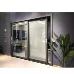 Customized Modern Multi Panel Sliding Doors , Temper Glass Aluminum Frame Doors