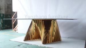 China Modern villa model room marble dining table household rectangular dining table modern factory