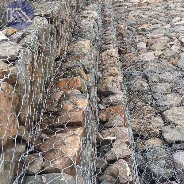 Galvanized Woven Gabion Baskets Heavy Duty Stone Cage For Retaining Walls