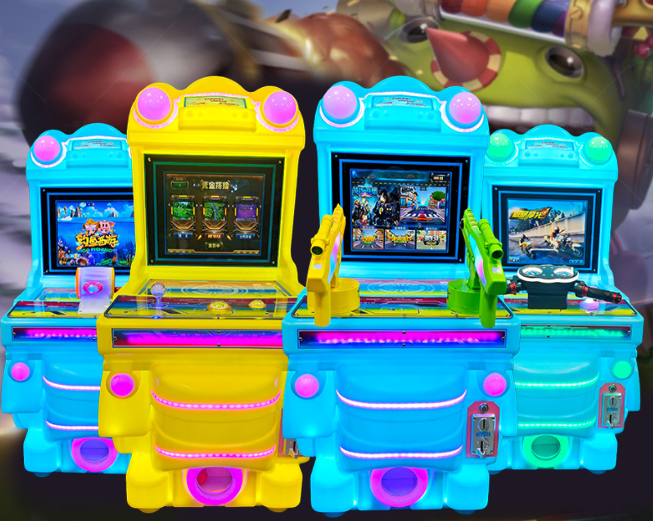 Dreamland colorful bus children game machine coin operated plastic motorcycle arcade machine for kids land