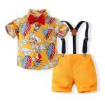 Children'S Outfit Sets Summer Boy Short Sleeved Shirt Woven Pants Suit