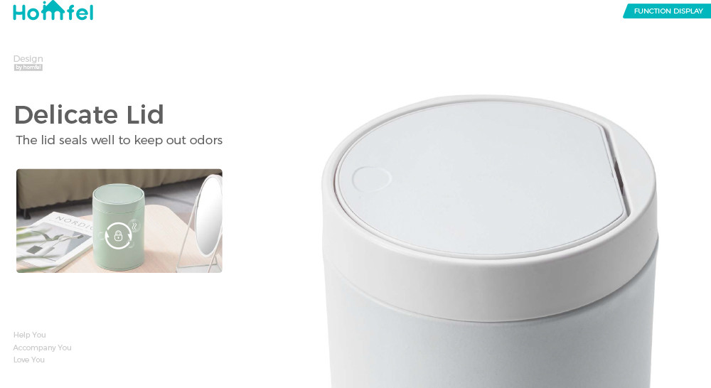 1.5L Stainless Steel Desktop Touch Garbage Can With STANDING Design