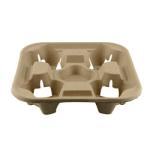 Biodegradable Heat Insulation 2 4 Trays Takeaway Coffee Cup Carrier