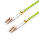 LC UPC To LC UPC Fiber Optic Patch Cable Duplex OM5 Multimode OFNR 2.0mm Lime