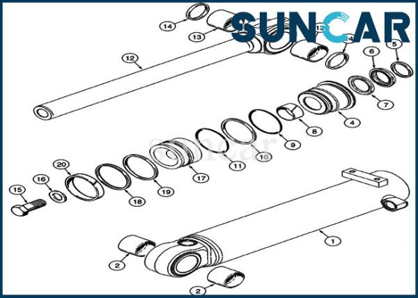Bucket Cylinder Kits 360984A1 Hydraulic Replacement Seal Kit Fits CASE 621D