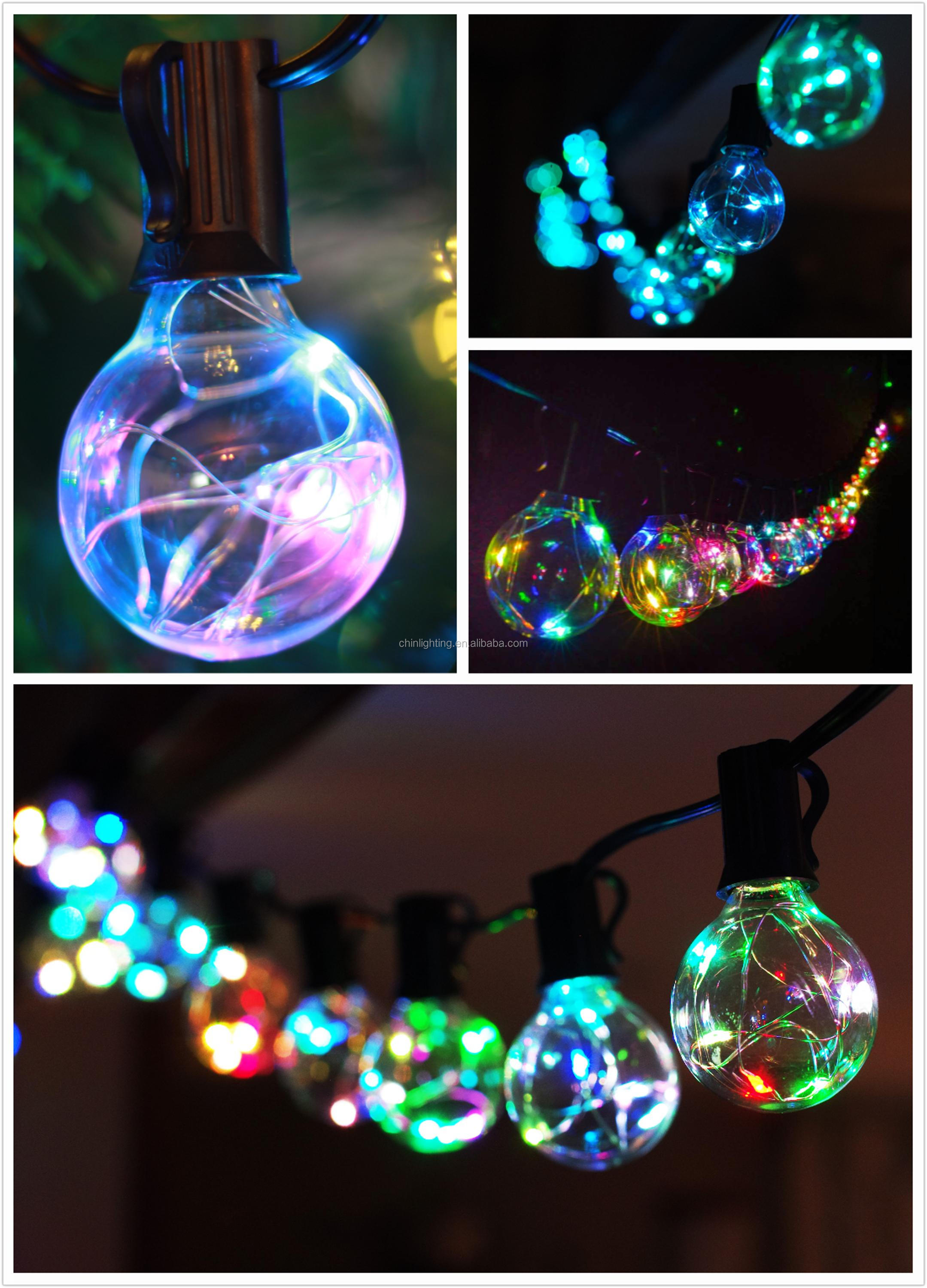 12ft 12 bulbs RGB globe string lights led copper wire string lights Christmas decoration fairy lights