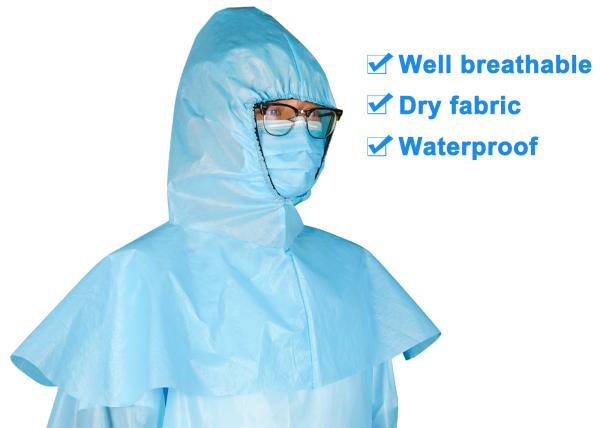 PE+ PP Nonwoven Medical Surgical Cap Blue Non Woven Balaclava Hood For