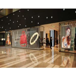 China 1000*1000mm Full Color Transparent LED Panel , Indoor Transparent Glass LED Screen Wall factory
