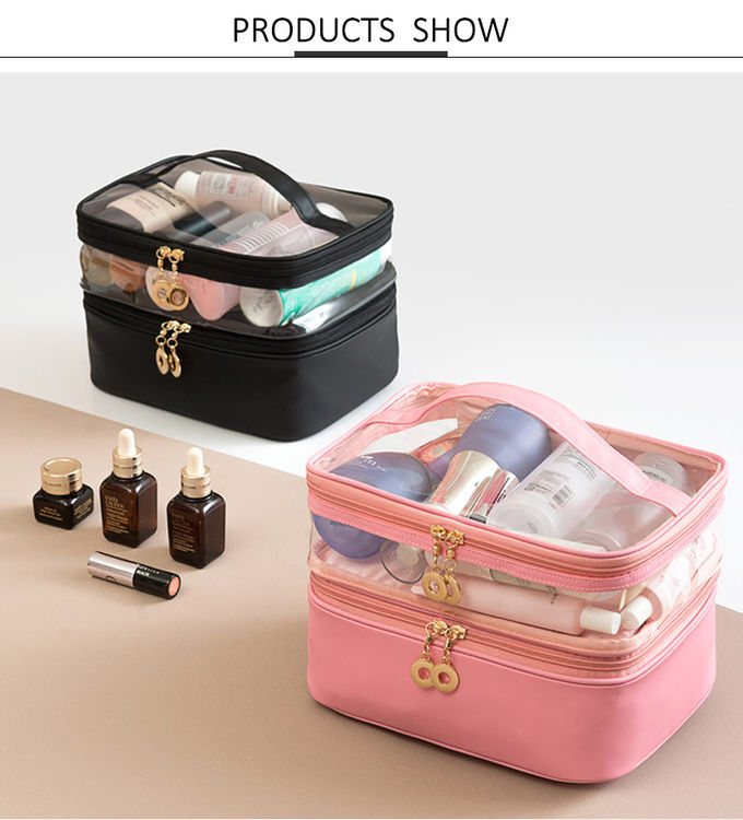 Large Capacity Portable Waterproof PVC Cosmetic Case