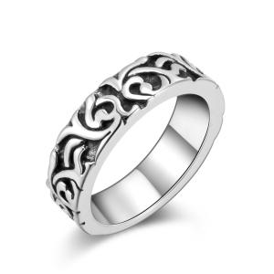 China Men's Stainless Steel Viking Jewelry Ring Window Curved Punk Ring Vintage Men Rings factory